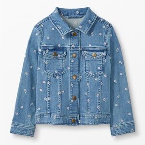 Hanna Andersson Girls Embroidered Denim Jacket